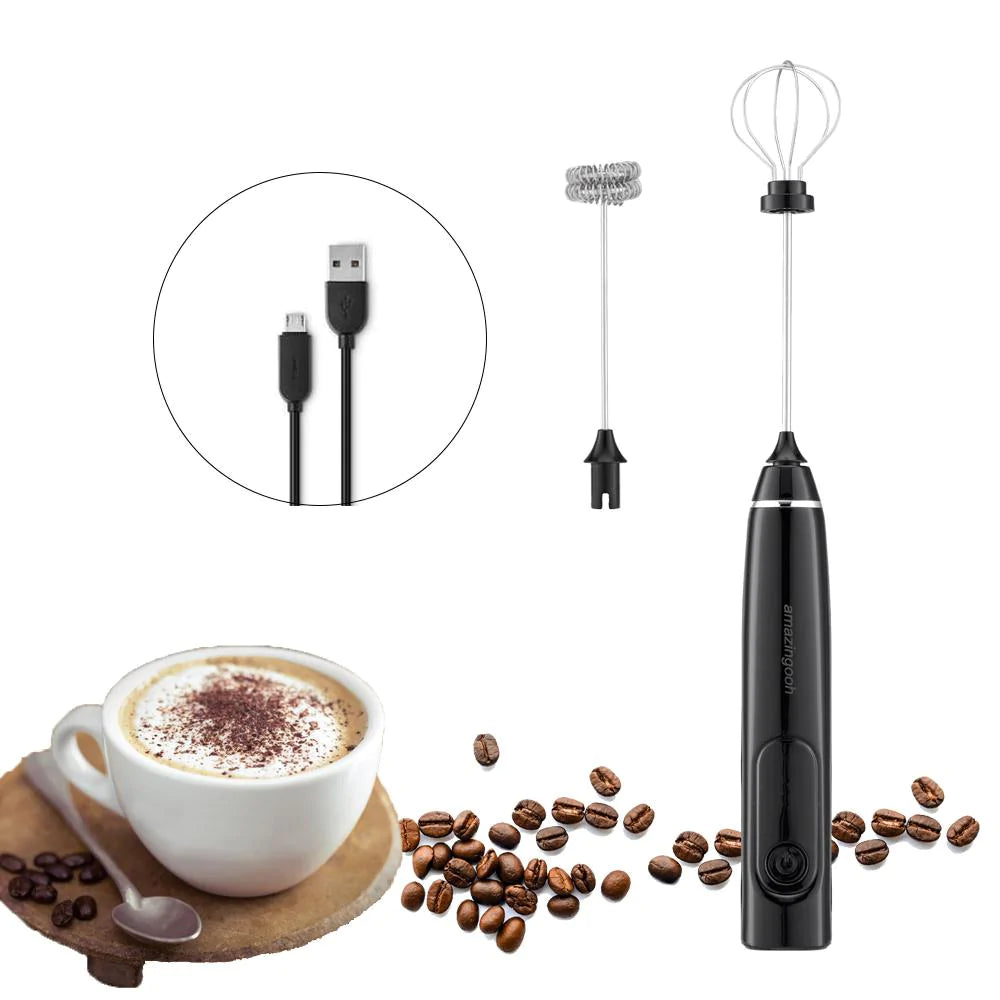 Rechargeable Coffee Beater & Egg Beater – Milk Frother Makes Perfect Foam – Milk & Coffee Whisk Mixer